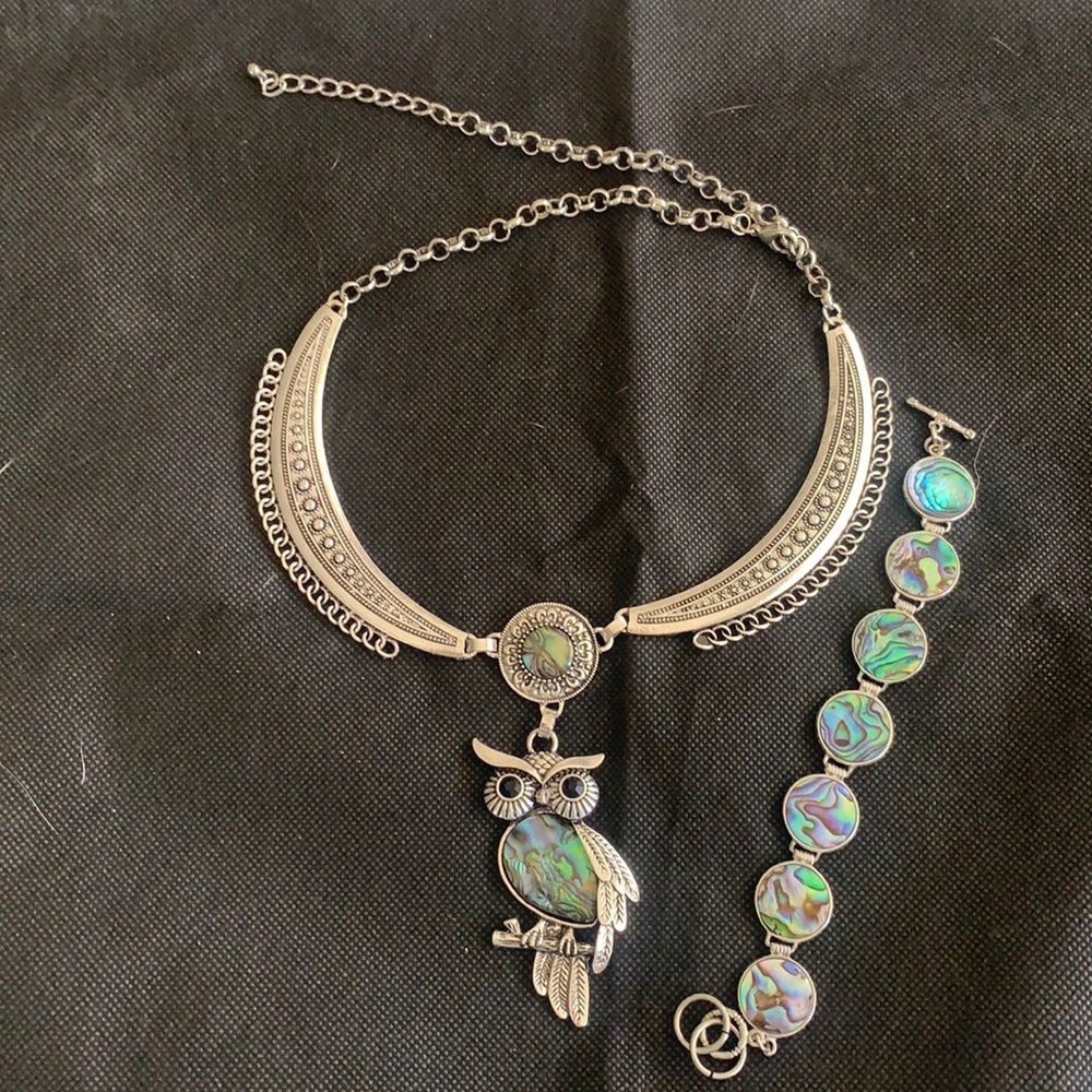 Abalone necklace with bracelet